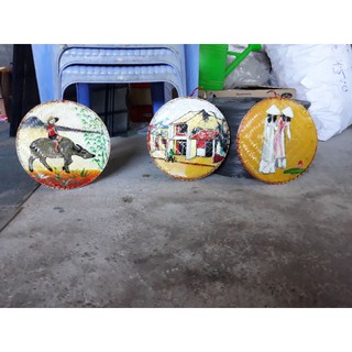 combo 3 mẹt tre vẽ phong cảnh size 25cm