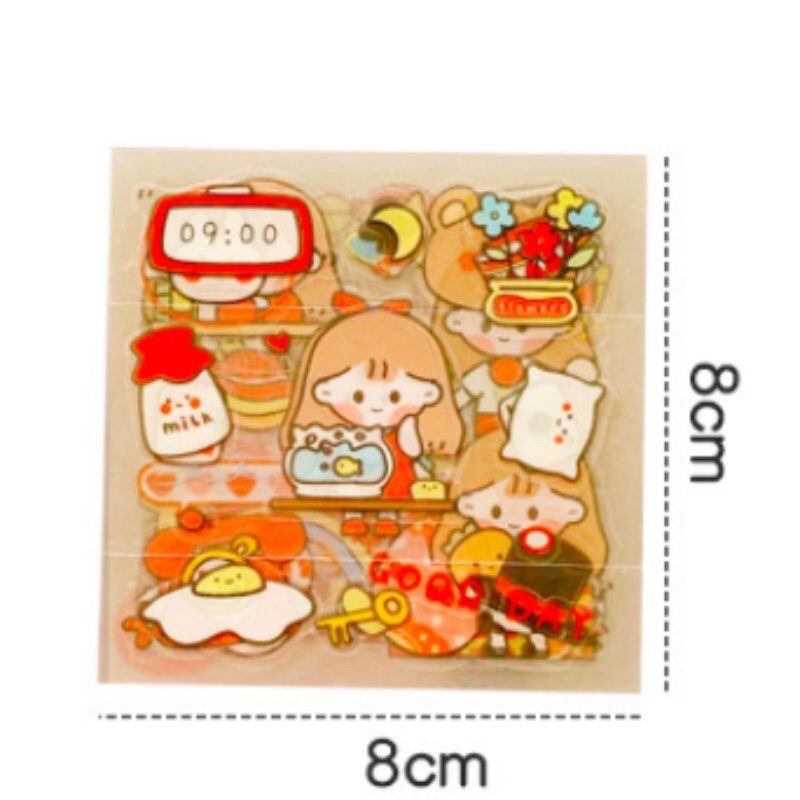 Miếng dán sticker dán vở, bình nước, ly cốc , ốp điện thoại.