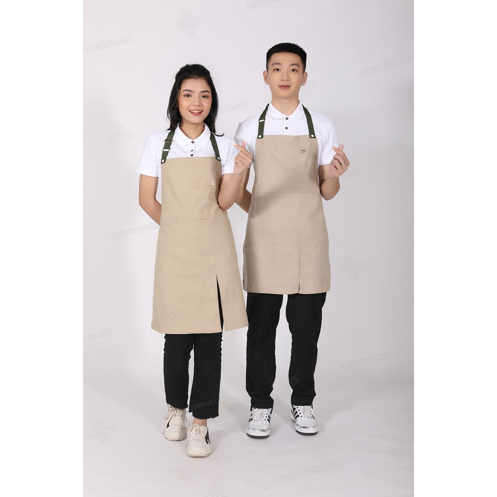 Tạp dề đẹp kaki cao cấp - Tạp dề pha chế Tạp dề cafe Tạp dề phục vụ