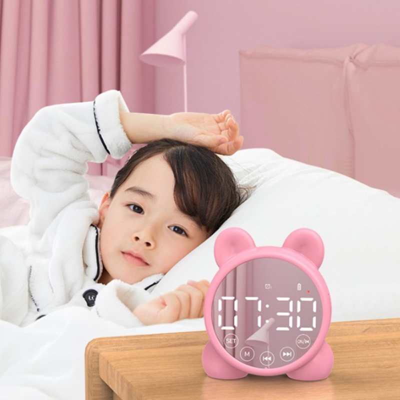 Alli Đồng Hồ Báo Thức Bluetooth Kỹ Thuật Số Màn Hình LCD Báo Thức Cho Trẻ Em