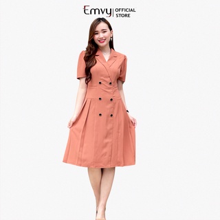 Đầm cổ vest thanh lịch , sang trọng ,che mọi khuyết điểm cơ thể chất liệu Chéo nhật cao cấp Emvy K55