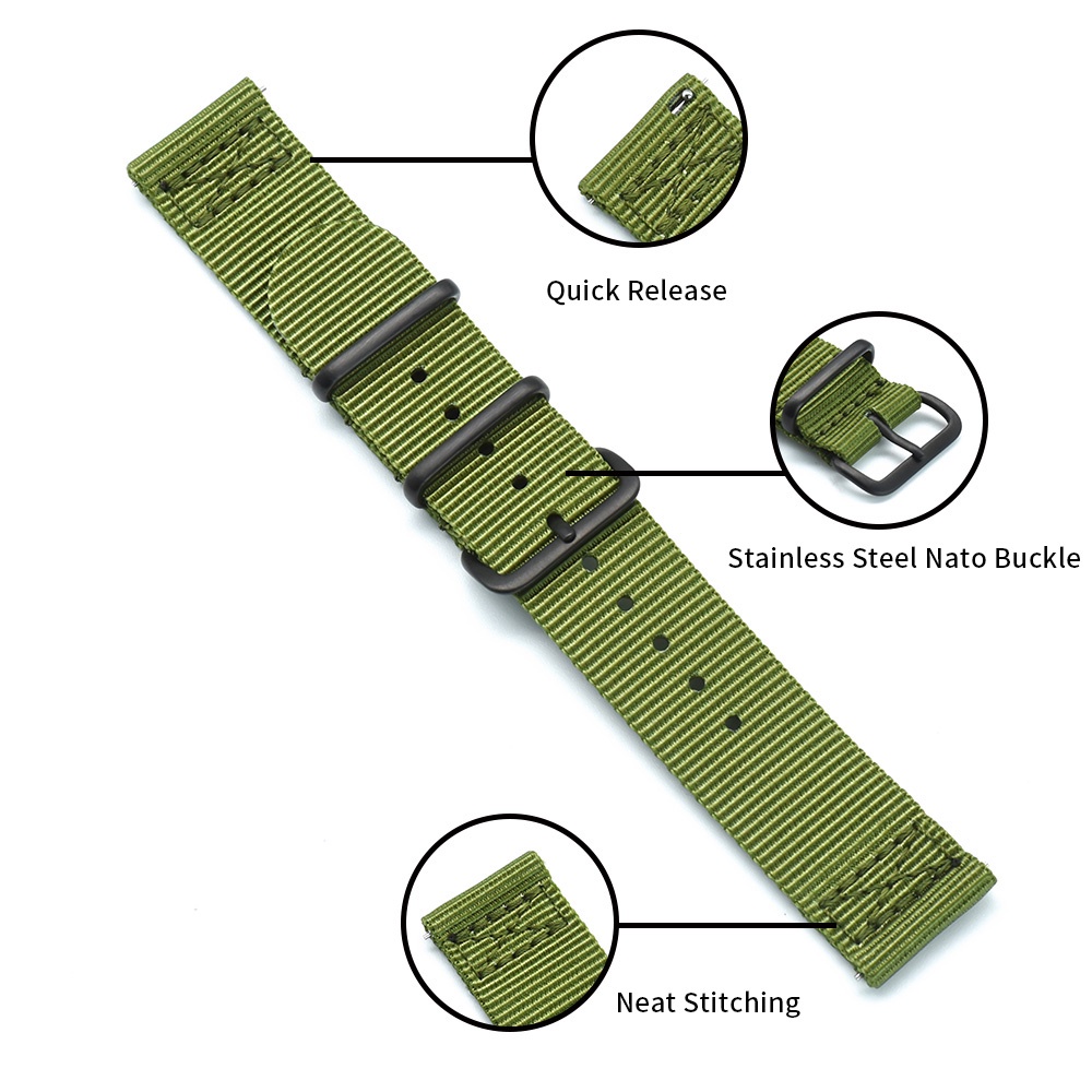 Dây Đeo Đồng Hồ Bằng Nylon 20mm 22mm Tháo Gỡ Nhanh Chất Lượng Cao Cho Nam Và Nữ