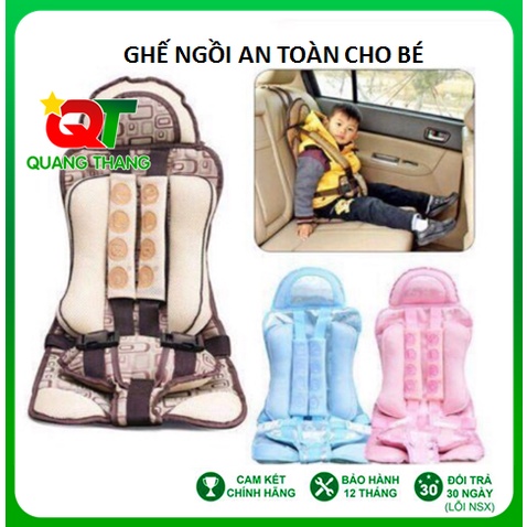 Ghế Ngồi An Toàn Trên Ô Tô Cho Bé– Chất Liệu Polyester Thoáng Mát, Đai Thắt An Toàn Cho Bé Cao Cấp