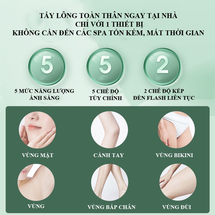 Máy triệt lông cầm tay mini, máy triệt lông tay, lông nách, vùng kín, triệt lông vĩnh viễn