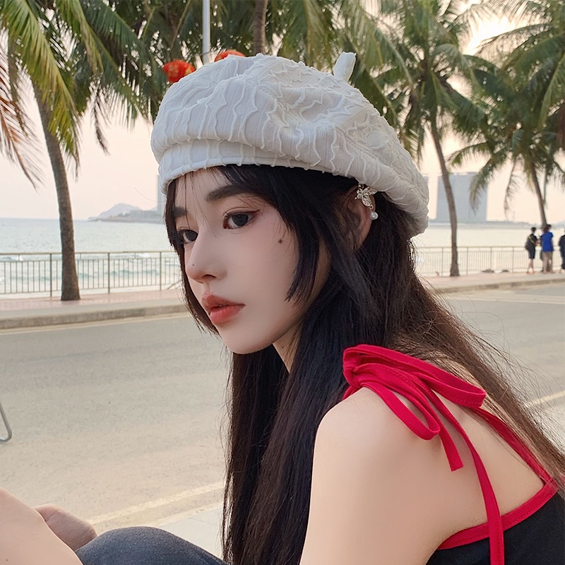Mũ Beret Ren Phong Cách Nhật Hàn Thời Trang Mùa Hè Cho Nữ