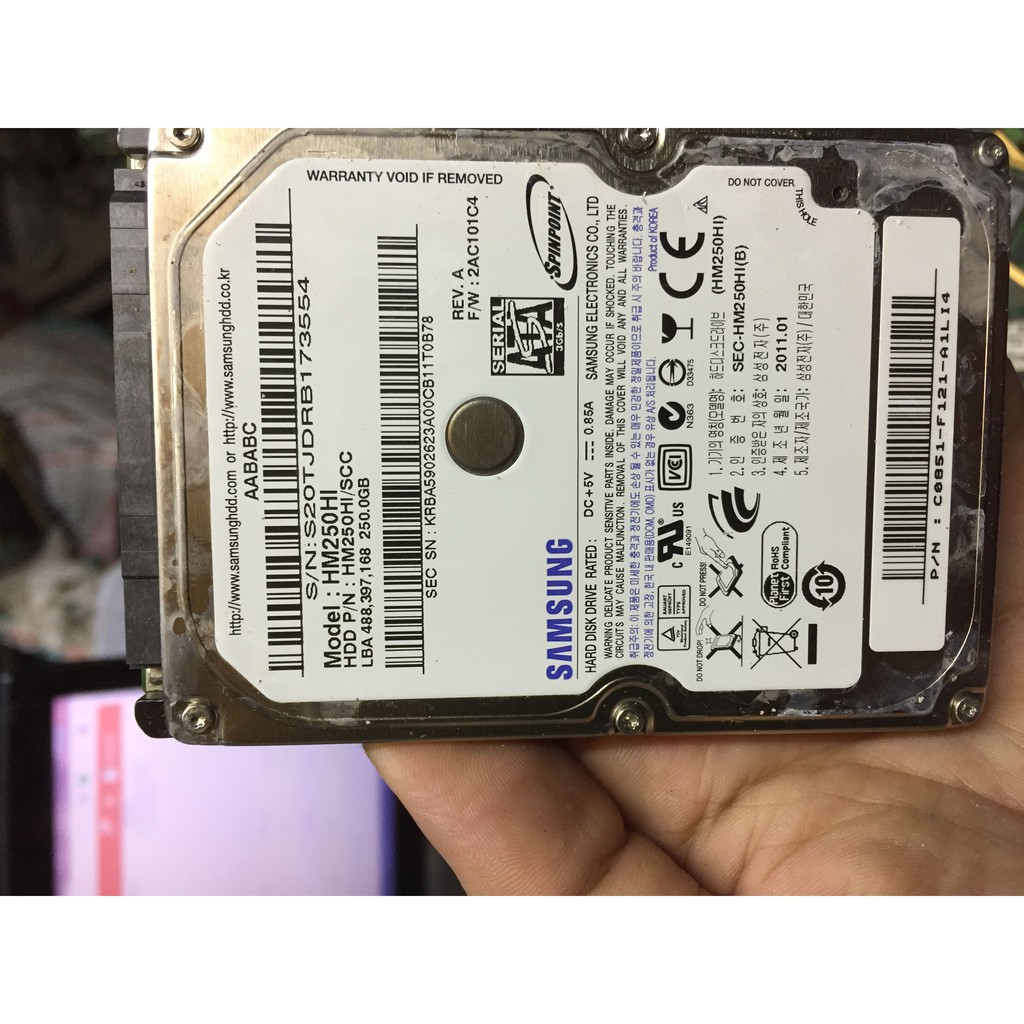 Ổ Cứng HDD Laptop chuẩn SATA 250Gb Sức khỏe GOOD