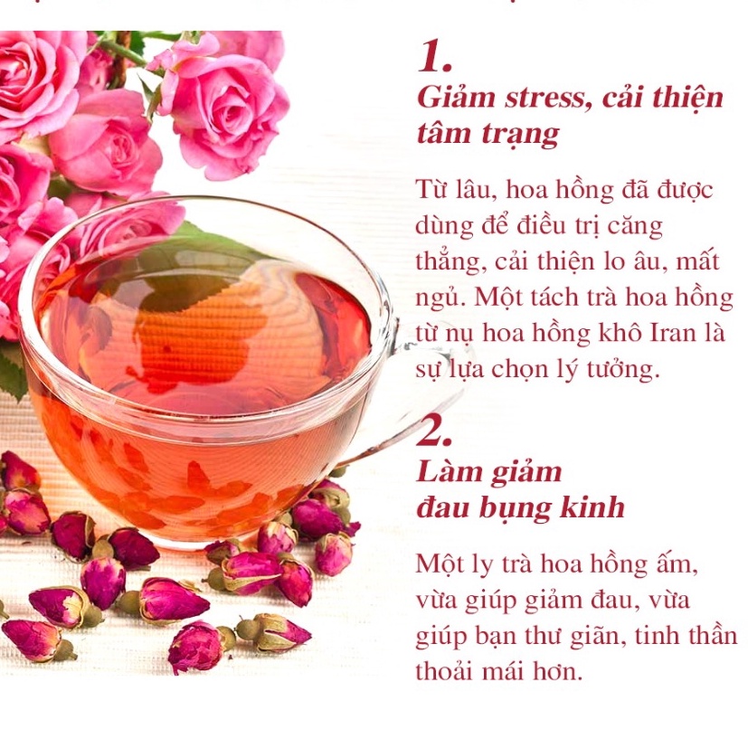 Nụ hoa hồng sấy khô đẹp da, giảm stress, cải thiện giấc ngủ