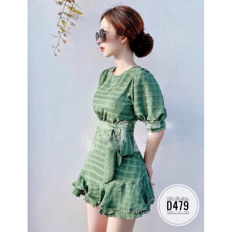 Đầm big size chất tằm sọc hở lưng từ 60kg-90kg