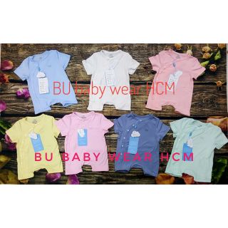 [BU]. Body bé trai/bé gái áo cài chéo ngắn tay vải sợi tre