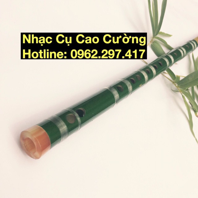 Sáo trúc dizi xanh ngọc không khớp nạm ngọc cao cấp