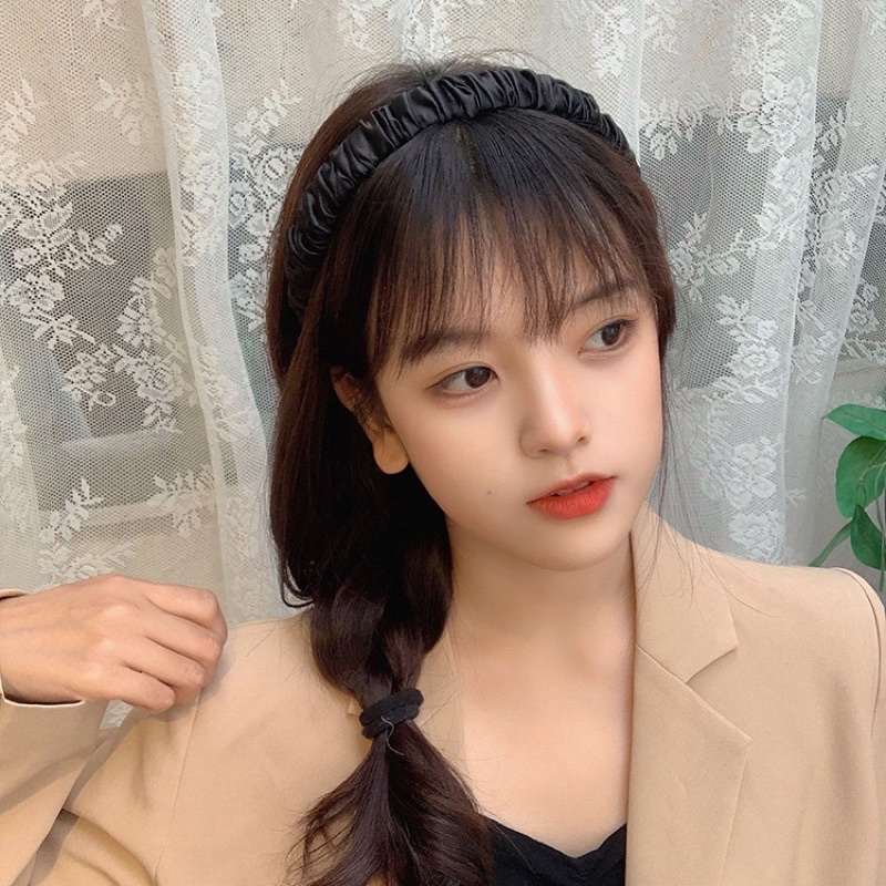 Cài tóc/bờm tóc vải sóng nếp loại to nhiều màu B9