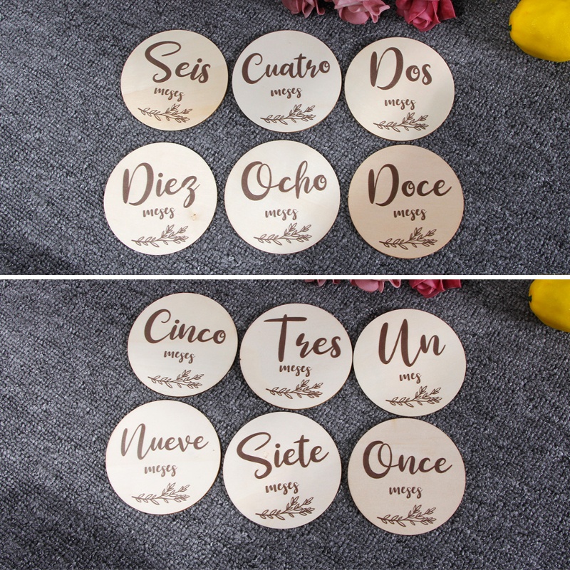 Set 6 Tấm Thẻ Ghi Chú Đánh Dấu Cột Mốc Phát Triển Theo Tháng Cho Bé
