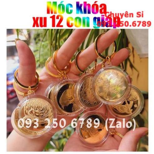[GIÁ SỈ] Móc Khóa 12 Con Giáp Đồng Xu Phong Thủy May Mắn
