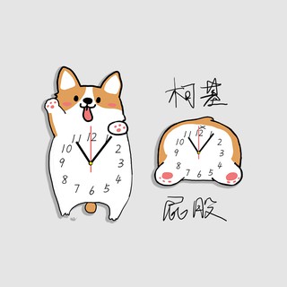 Dễ Thương Đồng Hồ Treo Tường Hình Mông Corgi Đáng Yêu