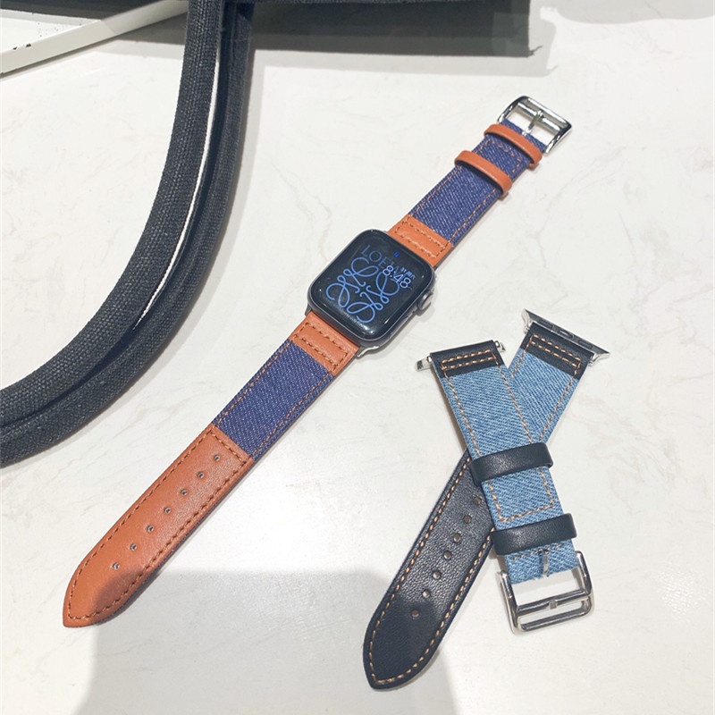 Dây Đeo Bằng Da Cao Bồi Mới 2022 Cho iWatch series 8 7 6 SE 5 4 3 2 1 44mm 41mm 45mm 38mm 42mm 40mm