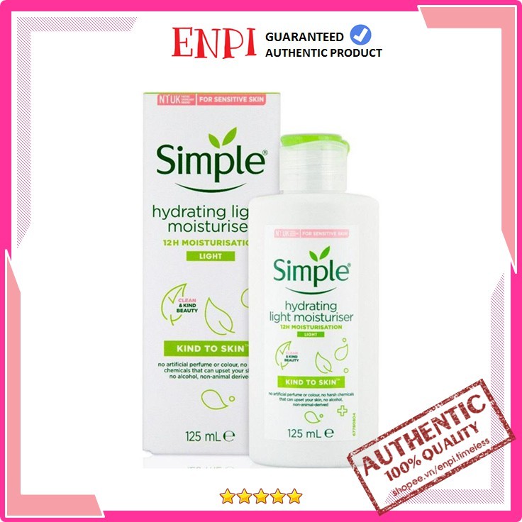 Kem dưỡng da dầu Simple Hydrating Light Moisturiser