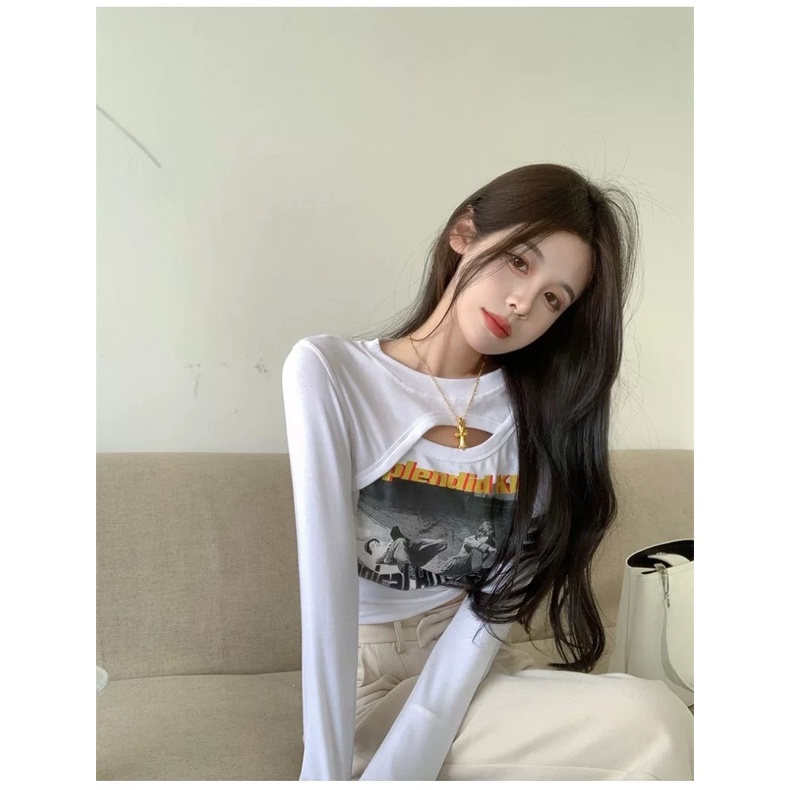 MS652 Áo thun nữ dài tay khoét ngực croptop PhuLinhShop