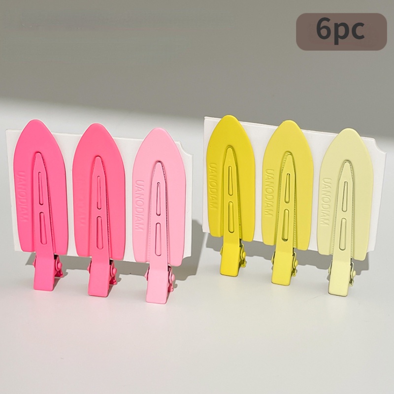 Kẹp Tóc Mái Mỏ Vịt Bằng Kim Loại Không Đường May Màu Sắc Tươi Mới Và Tươi Mới Mùa Hè