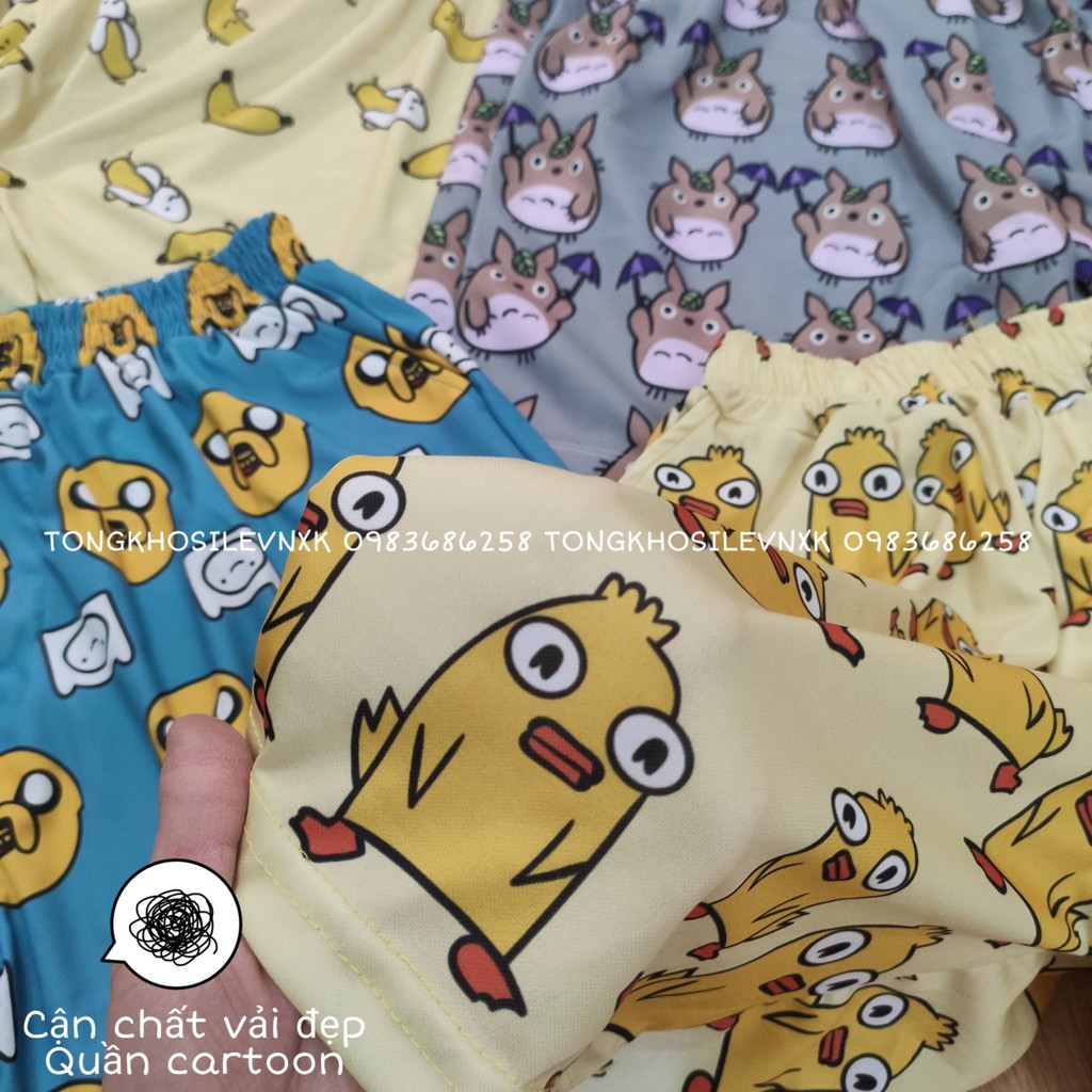 QUẦN SHORT CARTOON nam nữ UNISEX in hoạt hình ngắn 10 MÀU Ulzzang