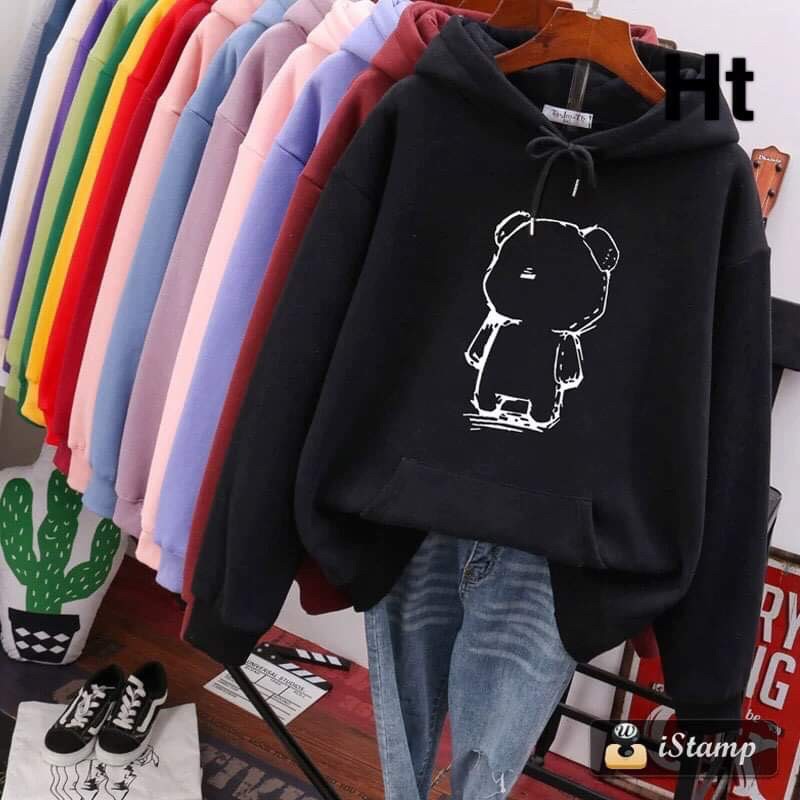 (sale) Áo hoodie gấu 5D in trắng HT12 (tuyển sỉ đại lý )