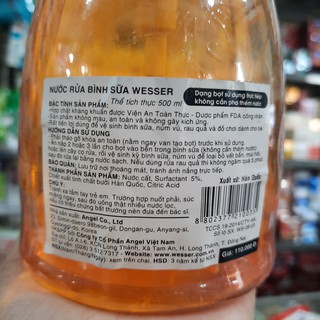 Nước rửa bình sữa Wesser 500ml