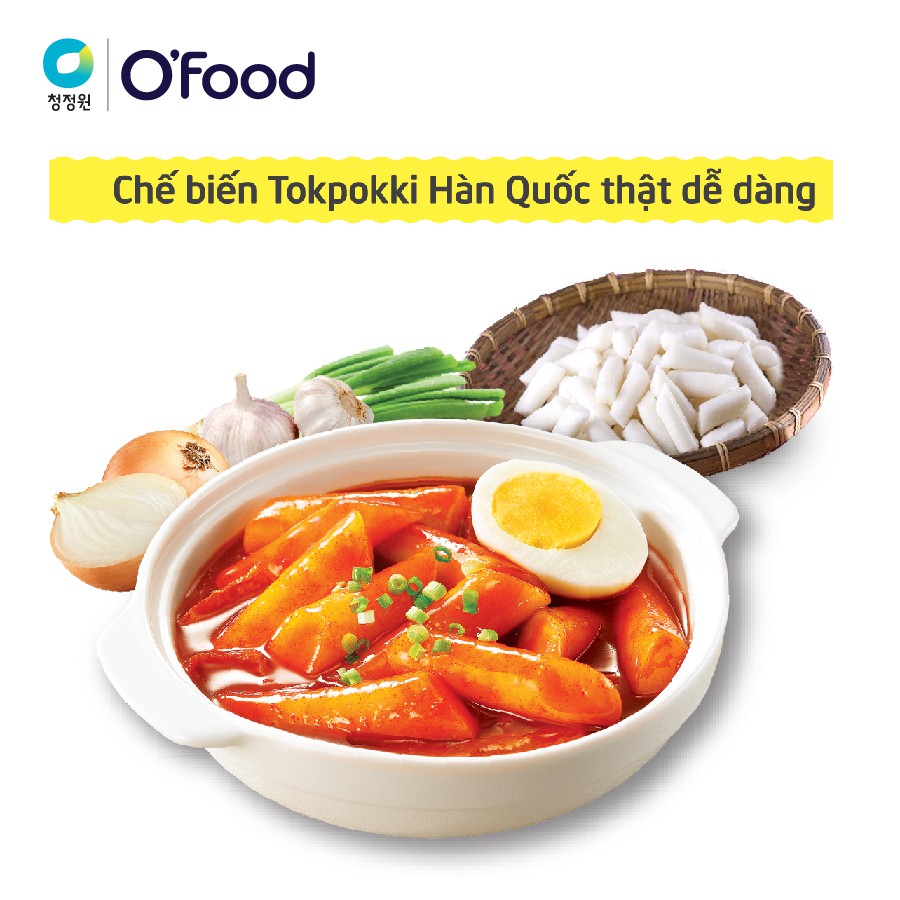 Bánh gạo Hàn Quốc O'Food 1kg, 100% làm từ gạo cao cấp, dẻo, dai, thơm, ngon