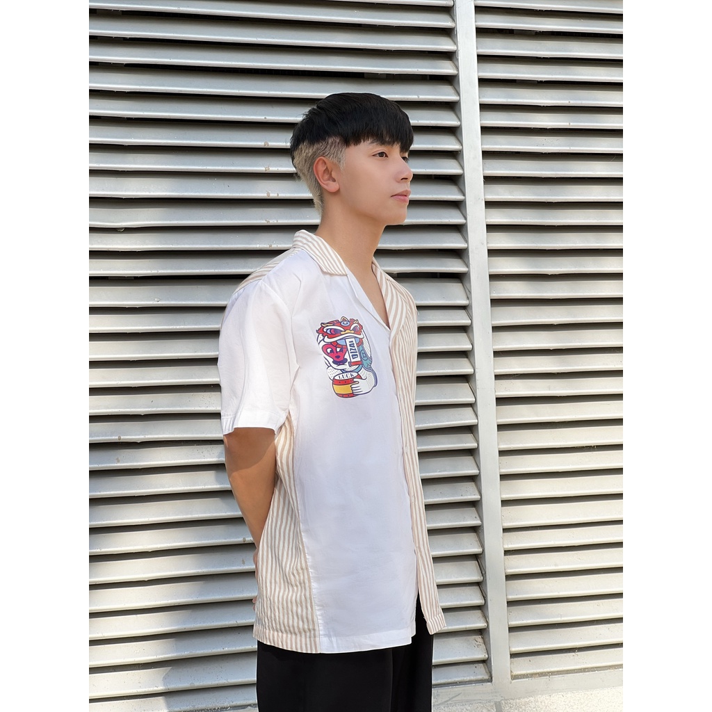 ÁO SƠ MI PIJAMA LUNA SỌC KEM