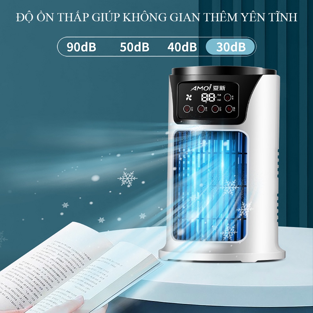 Quạt phun sương tạo độ ẩm không khí thế hệ mới, quạt hơi nước mini để bàn điều hòa không khí làm mát siêu nhanh.