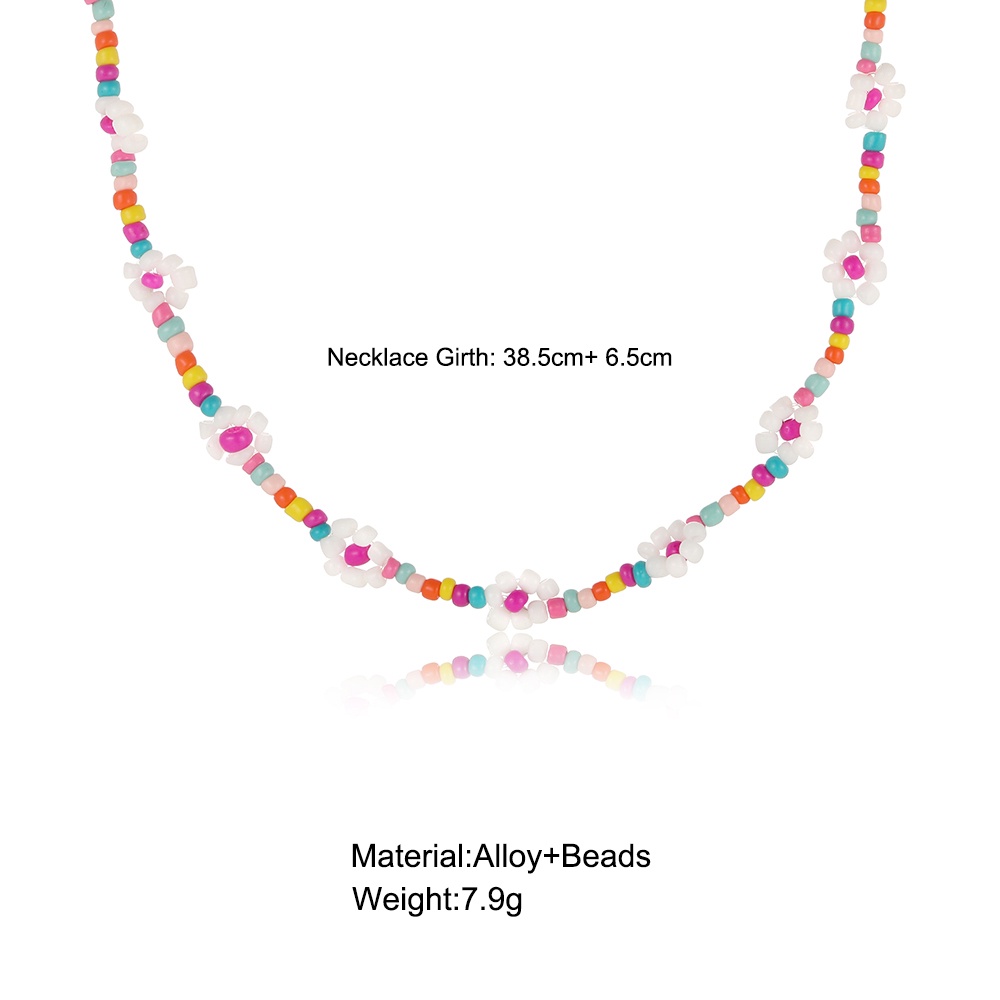 Vòng cổ iF YOU xỏ hạt trang trí hoa phong cách Bohemia thời trang dành cho nữ