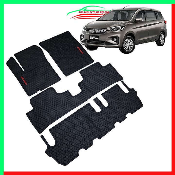 Thảm lót sàn cao su cho xe Ertiga 2018-2023 mẫu 3 ghế hàng chuẩn theo xe chịu lực tốt