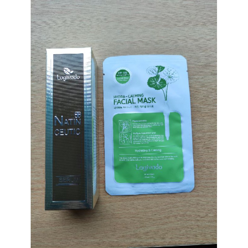 Serum dưỡng da Hàn Quốc Lagivado chống lão hoá, giảm nám tàn nhang NATIN CEUTIC 50ml - tặng 1 mặt nạ