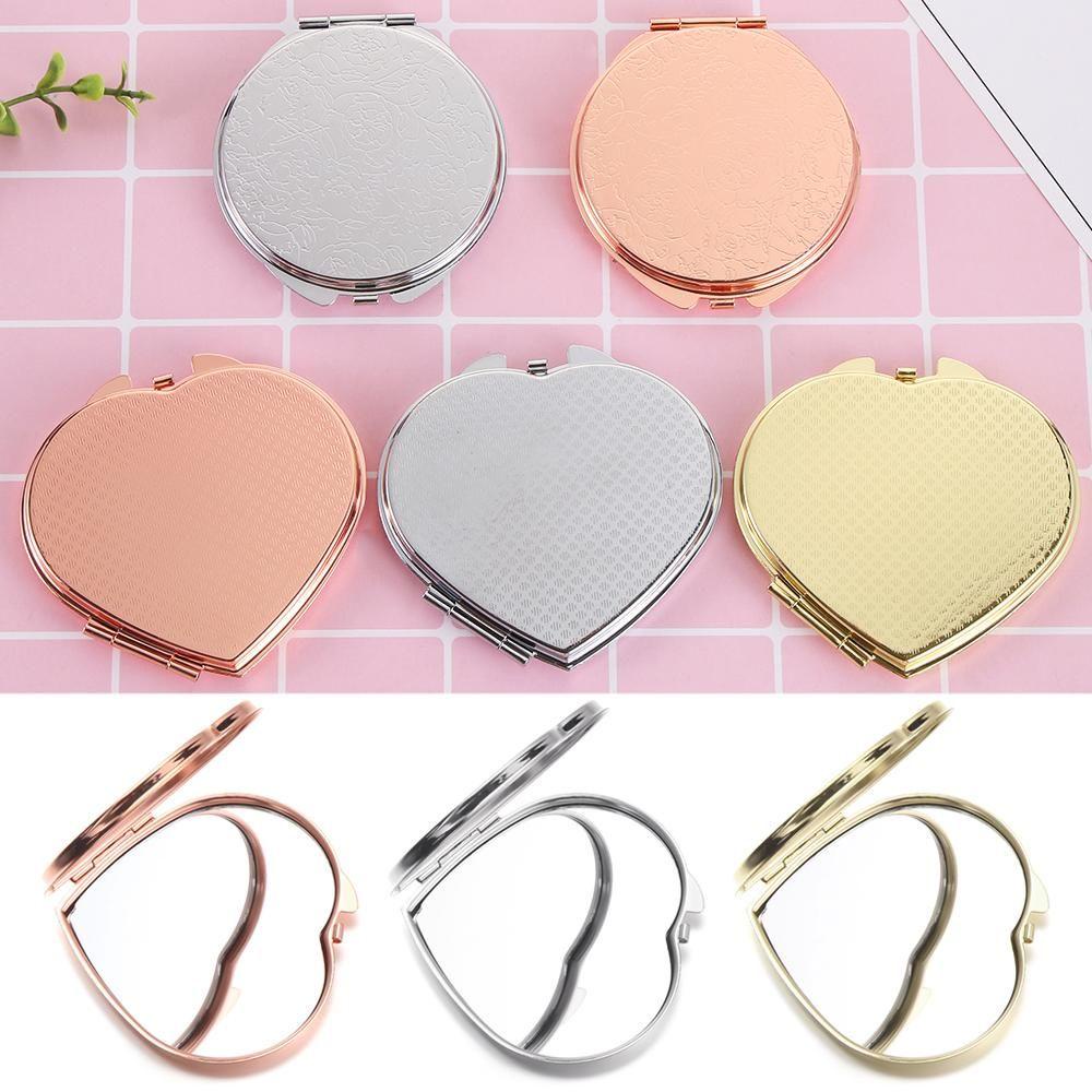 Gương Trang Điểm Mini Bằng Kim Loại Họa Tiết Hoa Hồng Thời Trang Cho Nữ