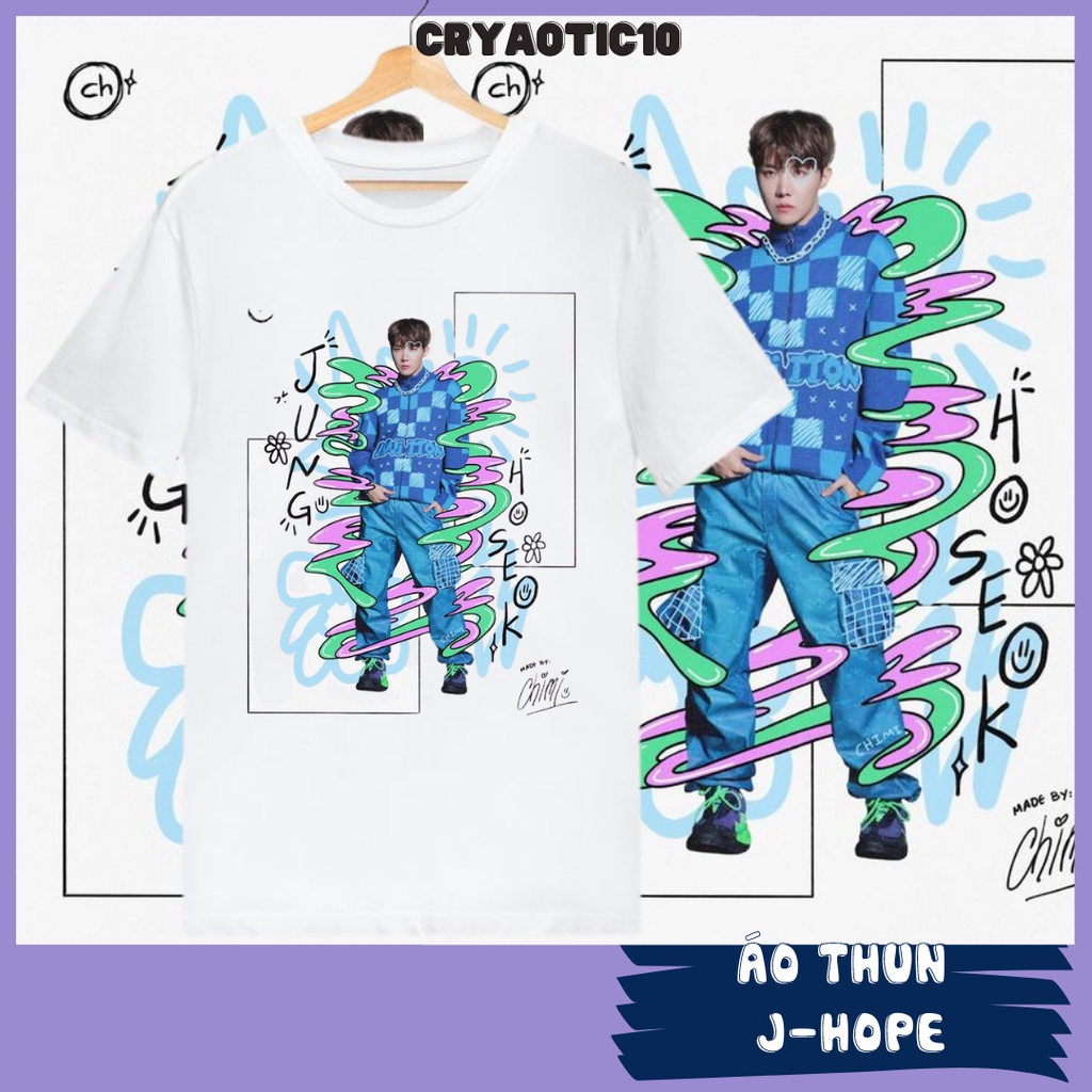 Áo thun các thành viên BTS Jungkook Jimin V RM Jin Jhope Suga tay lửng thun cotton unisex cryaotic10