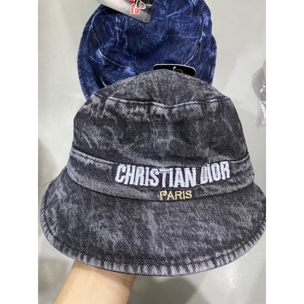 Nón bucket nam nữ, bo cụp in logo cristian vải jeans mềm thời trang hot trend