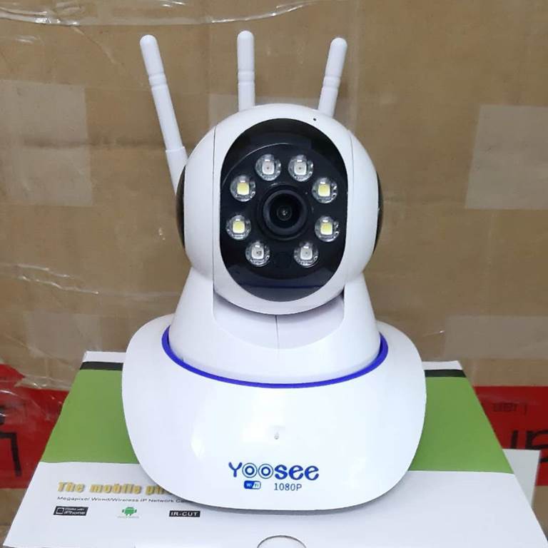 Camera wifi IP app YOOSEE 3 râu bắt sóng mạnh hình ảnh HD 1080P trong nhà quay đêm có màu