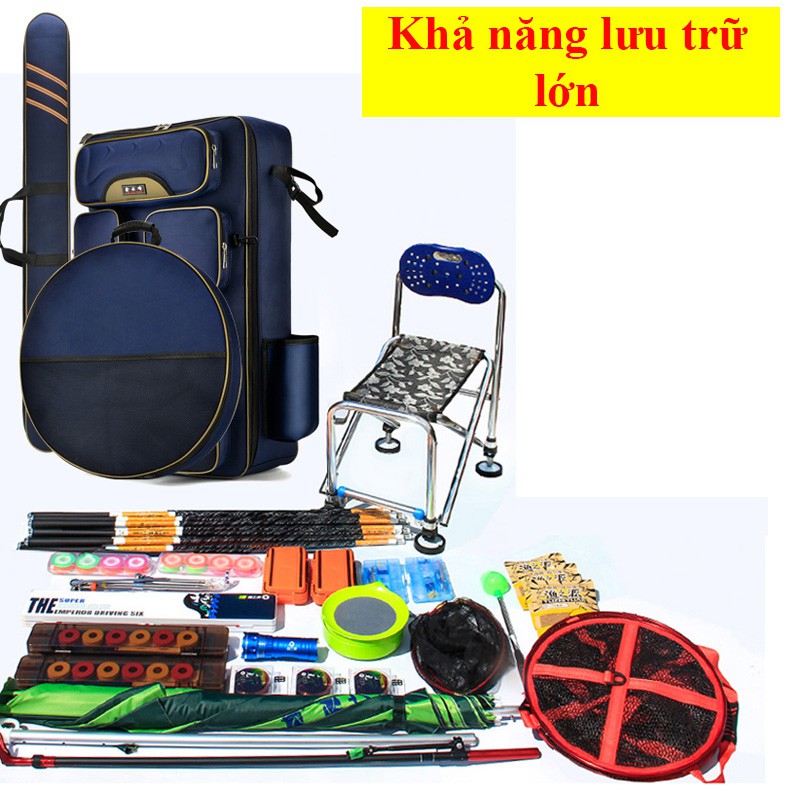 Túi Đựng Cần và phụ kiện , Balo dung tích lớn đựng ghế câu đài , Túi đựng rọng câu Xinyunfeng cao cấp TDC-11