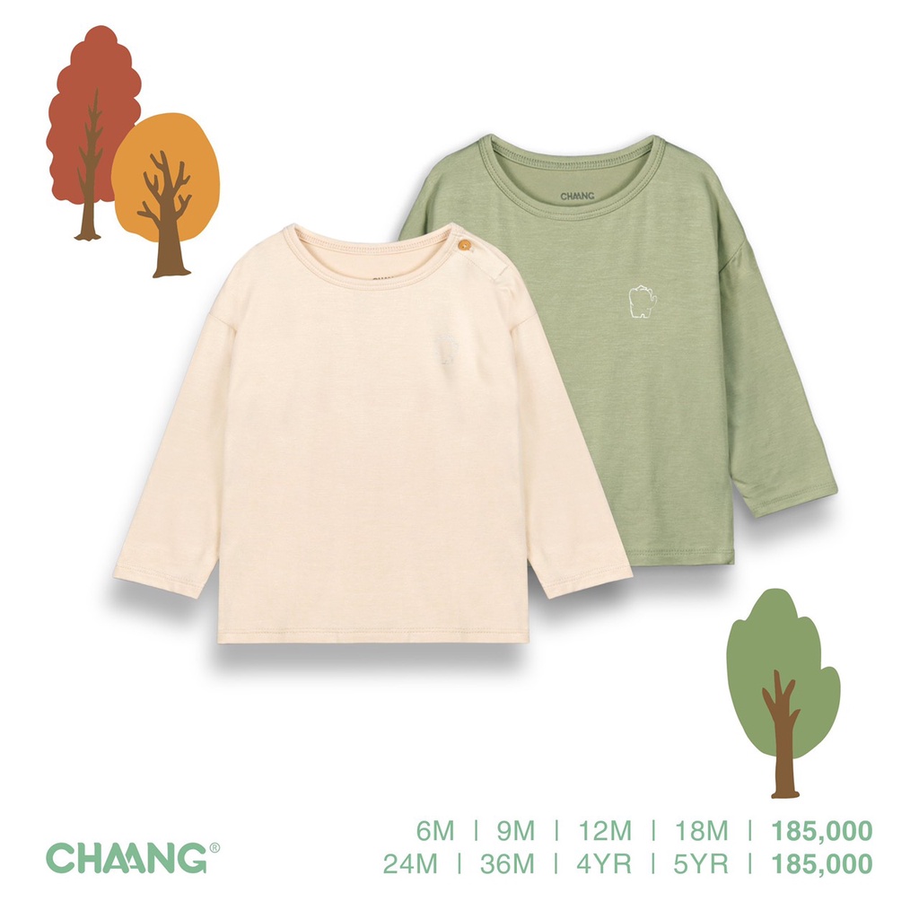 [ CHAANG 2022 AUTUMN ] Sét 2 áo dài tay cho bé từ 3 tháng đến 5 tuổi