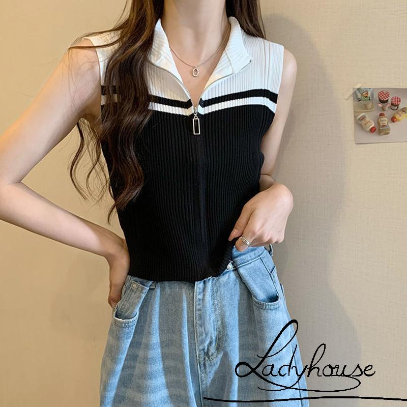 Áo Tank Top Hai Dây Màu Trắng / Đen Thời Trang Mùa Hè Cho Nữ