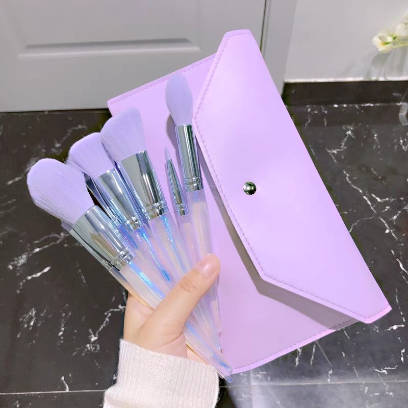 Bộ cọ 10 cây hologram tím pastel
