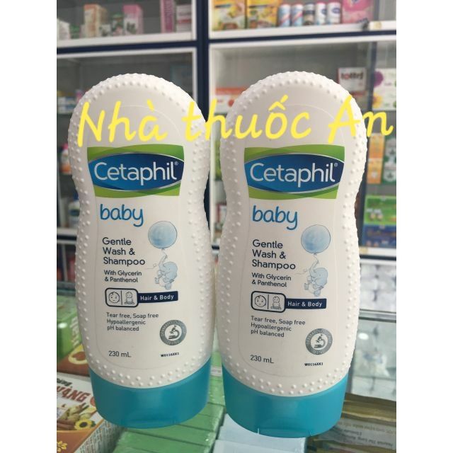 date 8/22 Combo 2 chai cetaphil baby tắm gội dưỡng ẩm cho bé 230ml