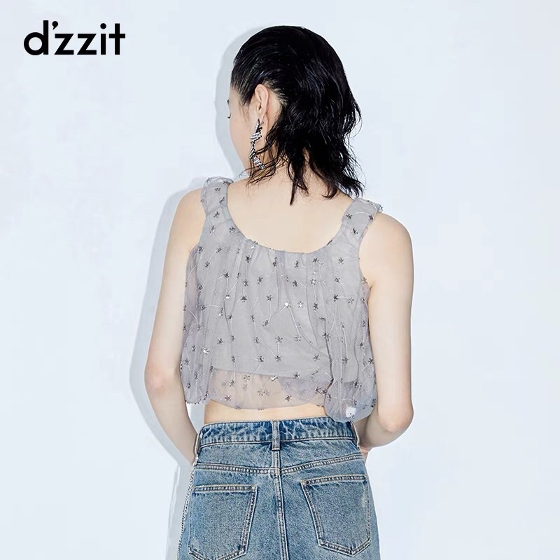Áo ren lưới xám Dzzit