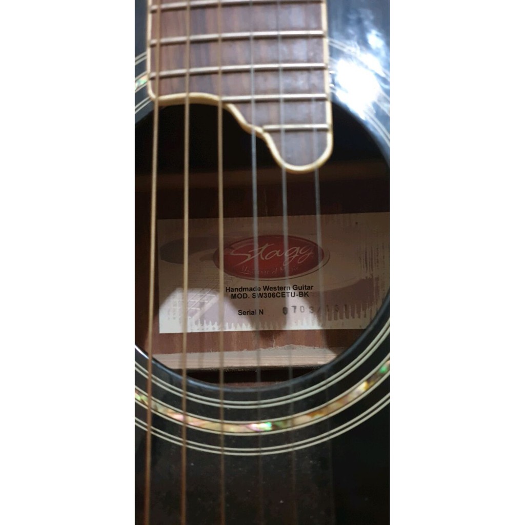 Guitar Acoustic Stagg SW306CETU-BK Có EQ + phụ kiện - Nhập khẩu Bỉ - Phân phối Sol.G