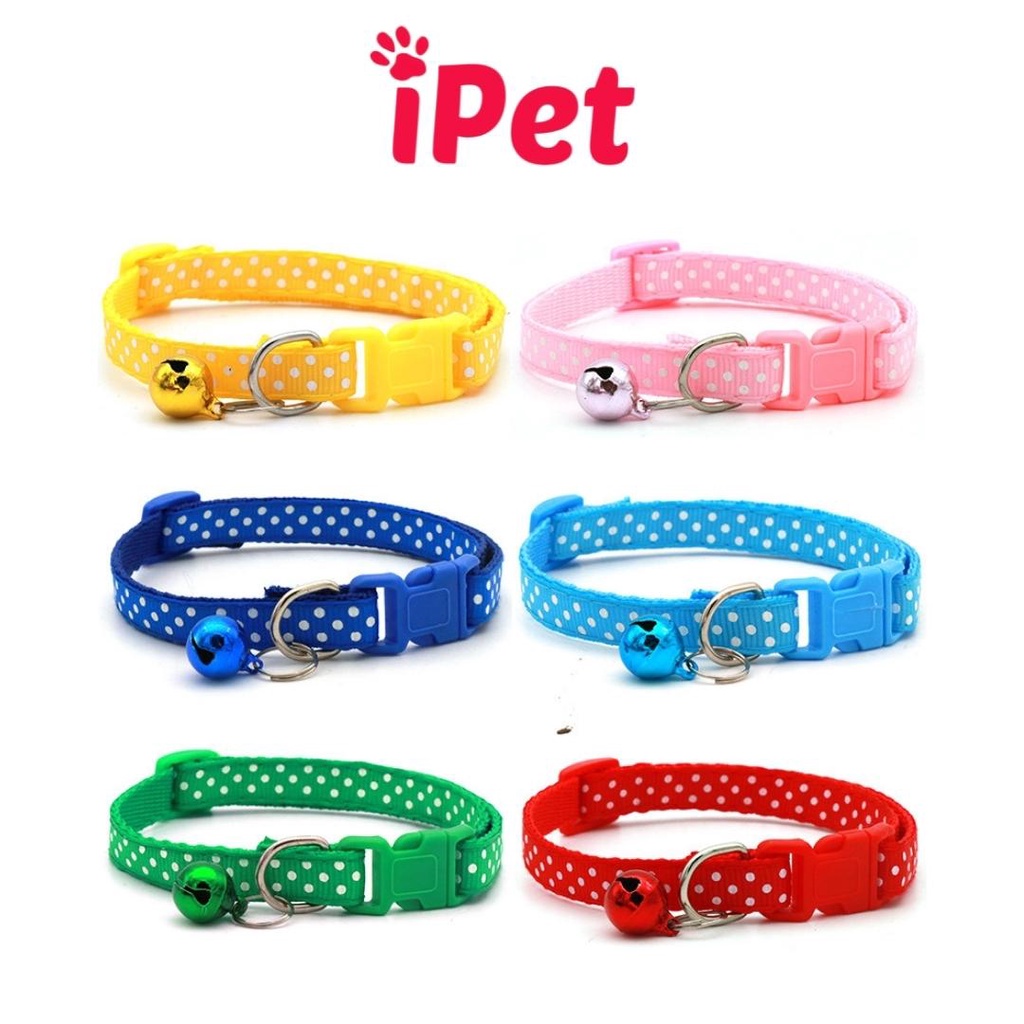 Vòng Cổ Cho Thú Cưng Chó Mèo Họa Tiết Chấm Bi Dễ Thương - iPet Shop