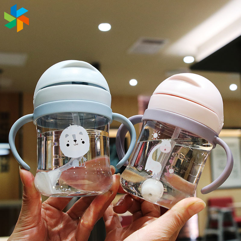 Bình Nước Nhựa 300ml Có Ống Hút Cho Trẻ Em Jp6