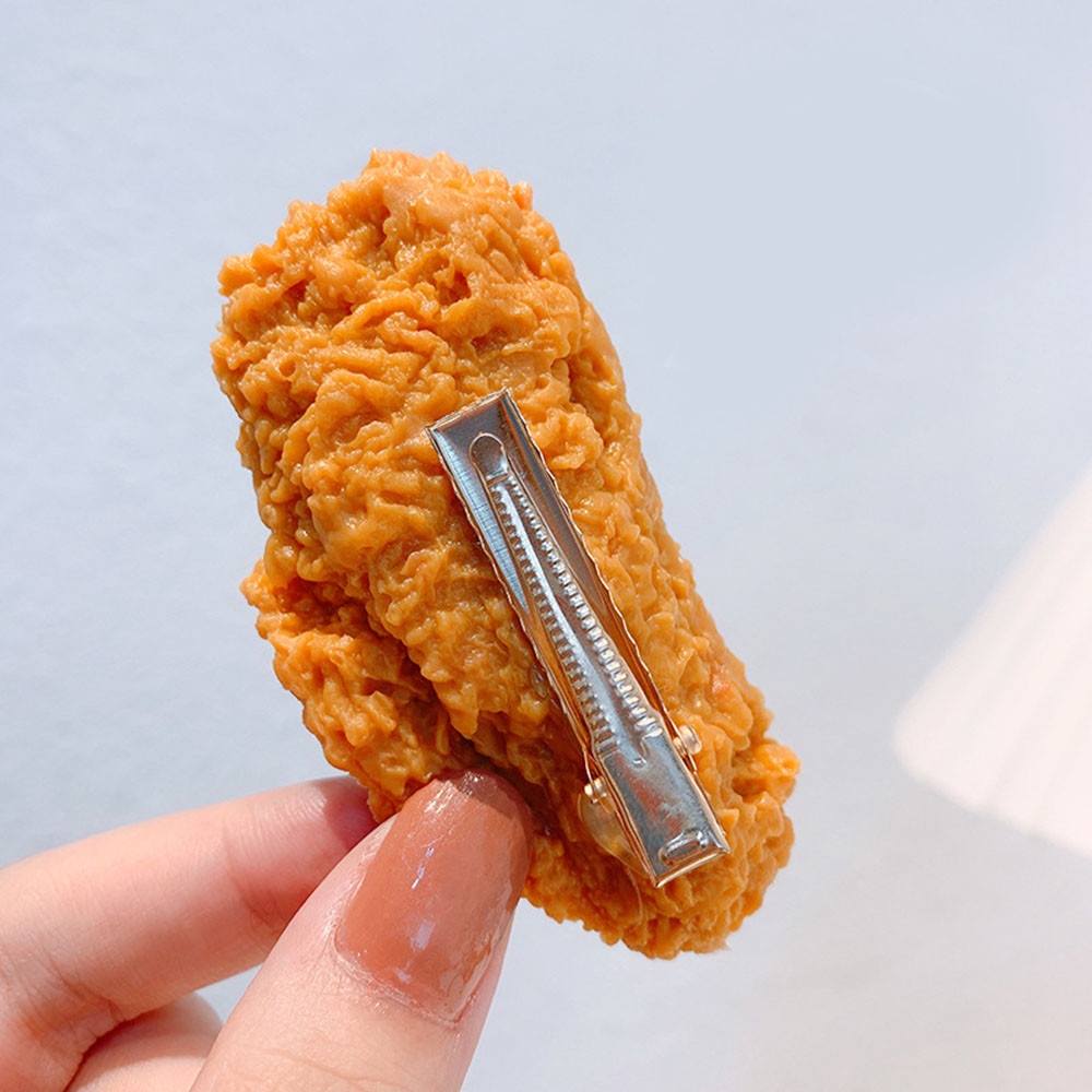 【sweet】woman cartoon funny simulation food Grilled chicken legs chicken wings shape hair clips hairpin accessories