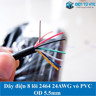 Dây cáp tín hiệu 8 lõi 2464 24AWG 0.2mm2 vỏ PVC 80 độ C (1 mét)