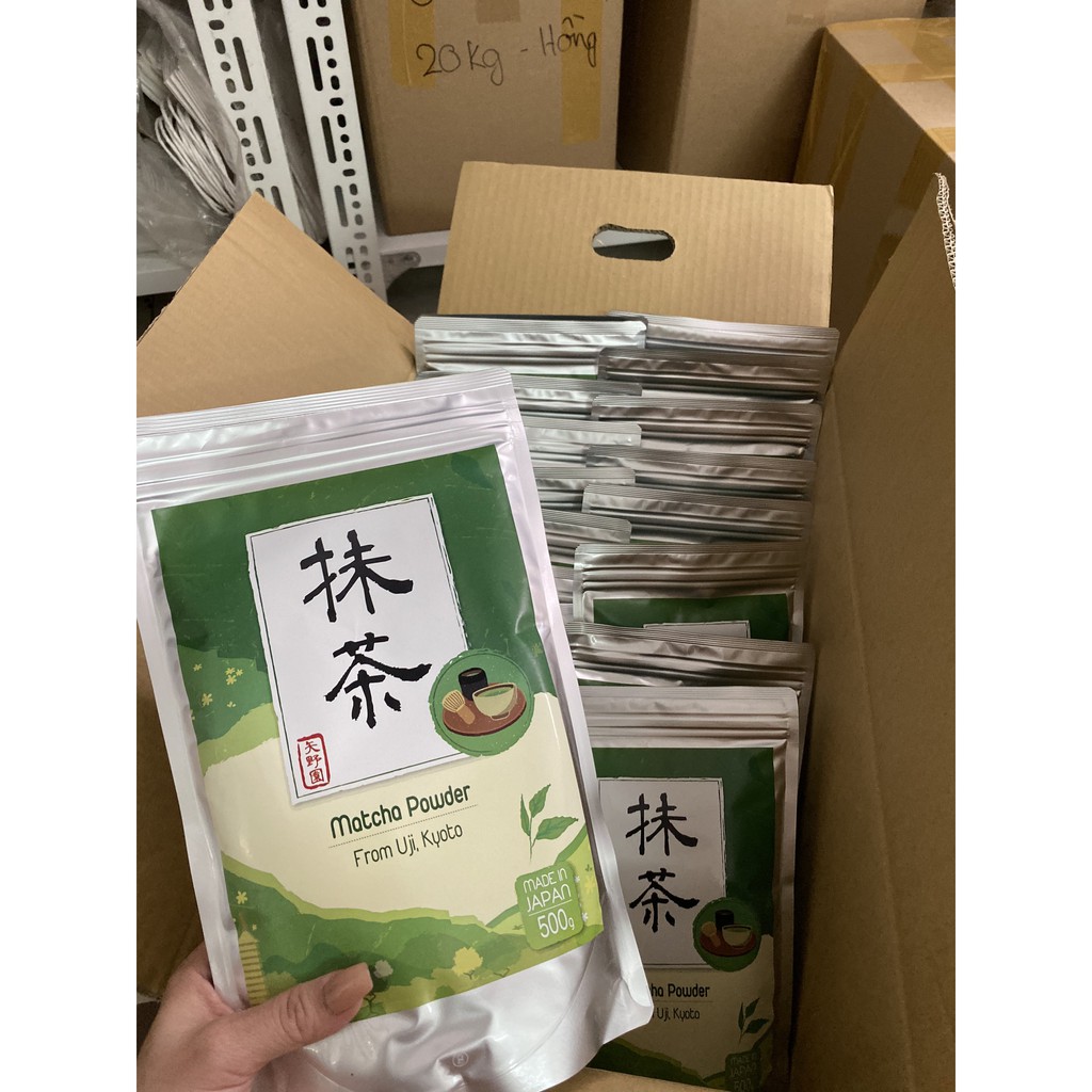 Bột trà xanh Matcha Uji Yanoen (500gr) - Nhập khẩu Nhật Bản 100% nguyên chất, không đường sữa, chất bảo quản