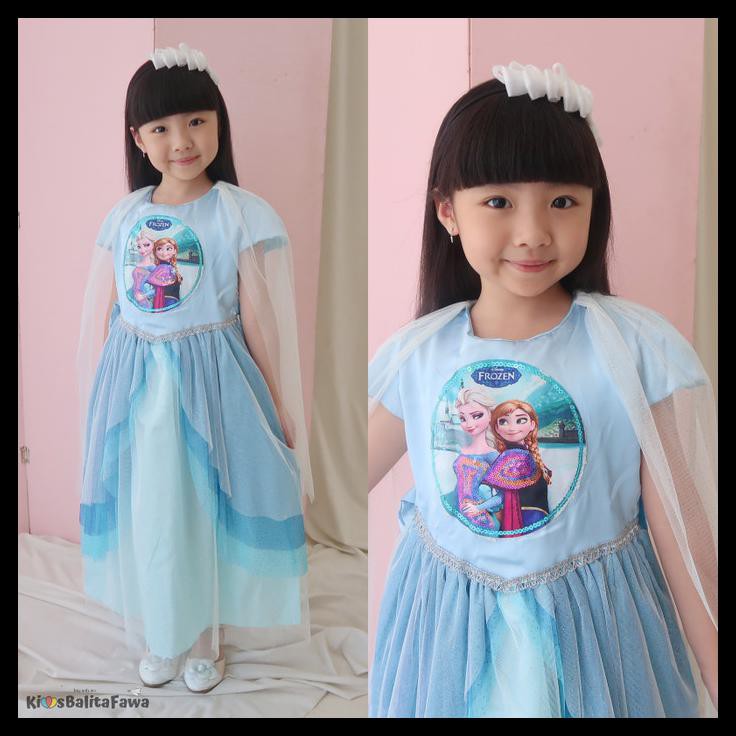 Đầm Nữ Hoàng Băng Giá Size 5-6 Xinh Xắn Cho Bé Gái