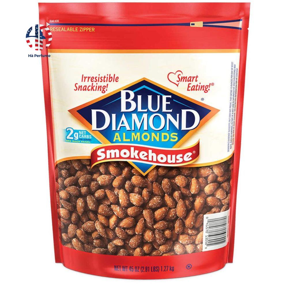 Hạt Hạnh Nhân Tẩm Gia Vị Blue Diamond Almonds Smokehouse 45 oz 1,3kg