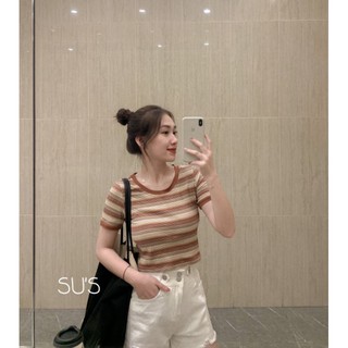 Áo croptop kẻ ngang chất mát